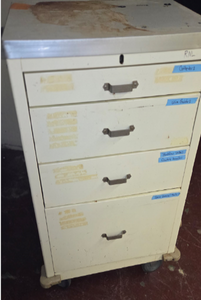 Beige Metal Medical cart
