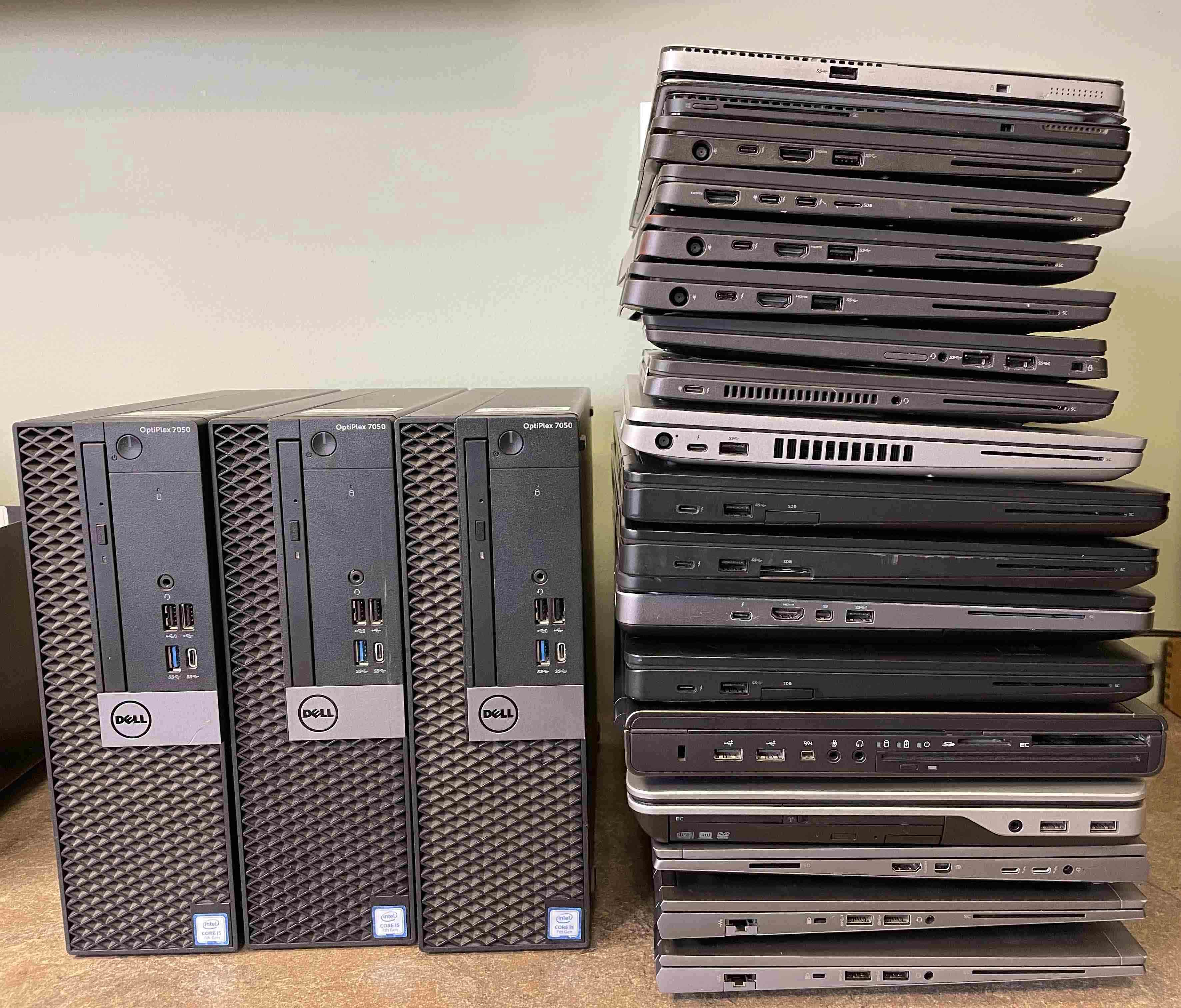One Lot of Desktops & Laptops (Est 21 ea)