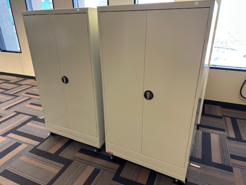 2 Rolling Metal Cabinets with Keys