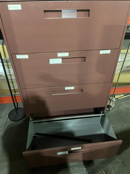 Maroon Metal Storage Cabinet, 2 ea.