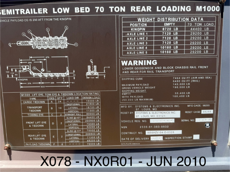 2010 M1000 Heavy Duty Semi-trailer SN:X078